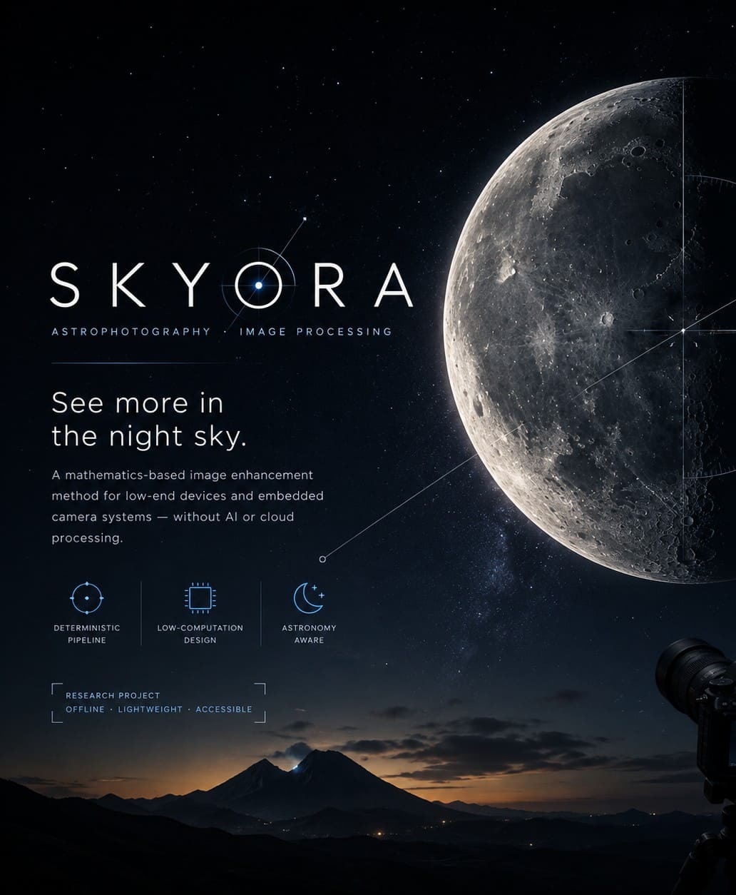 Enhanced lunar image produced by the Skyora processing pipeline